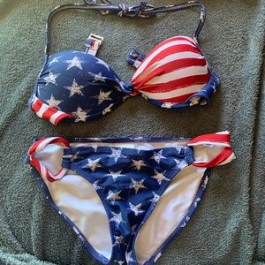 American flag push up bikini